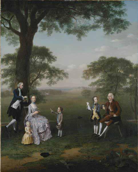 Arthur Devis The Clavey family in their garden at Hampstead China oil painting art